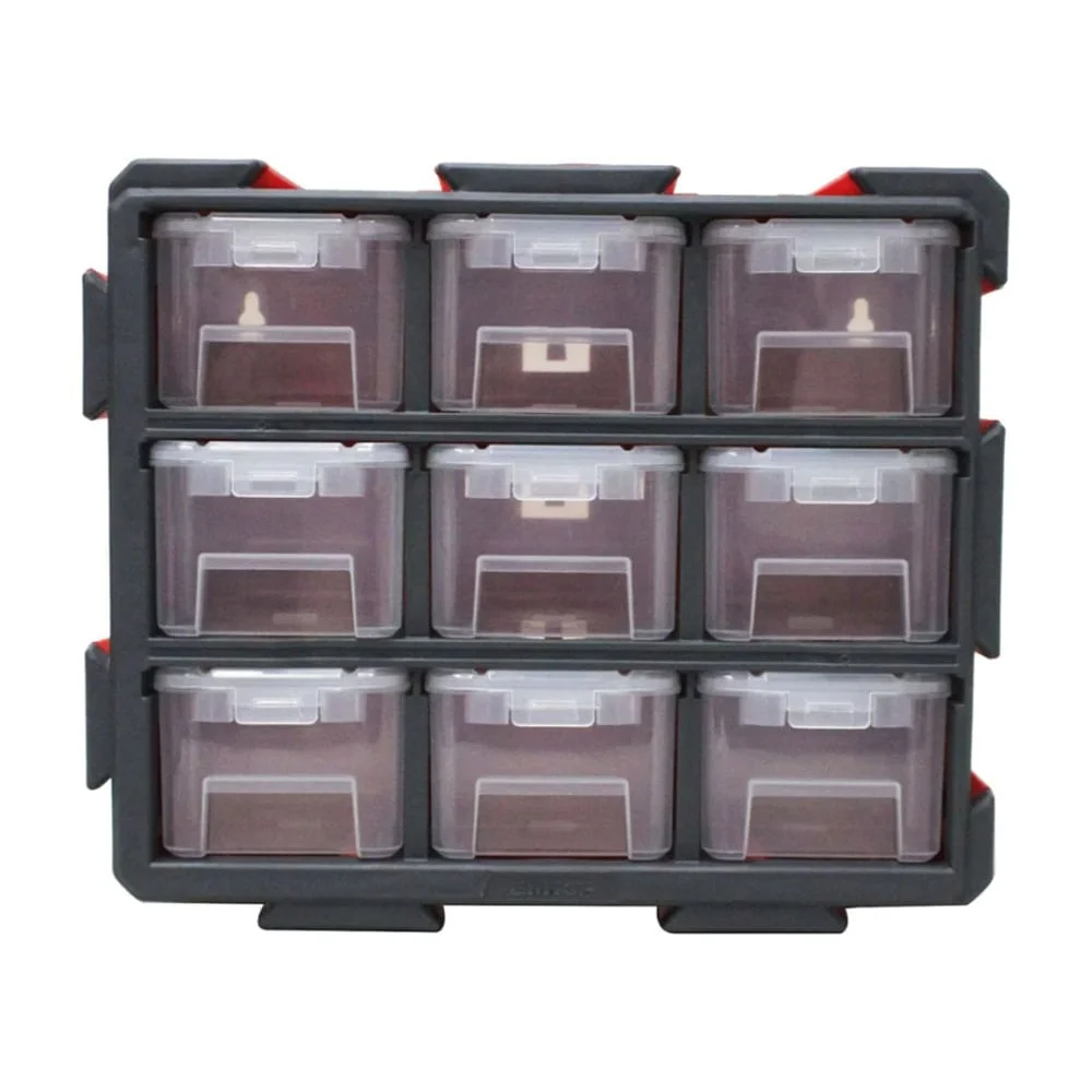 Система хранения с пластиковыми ящиками emtop общий размер: 380x155x320 мм В комплект входит: 9 контейнеров для хранения Размер каждого: 150x105x80мм