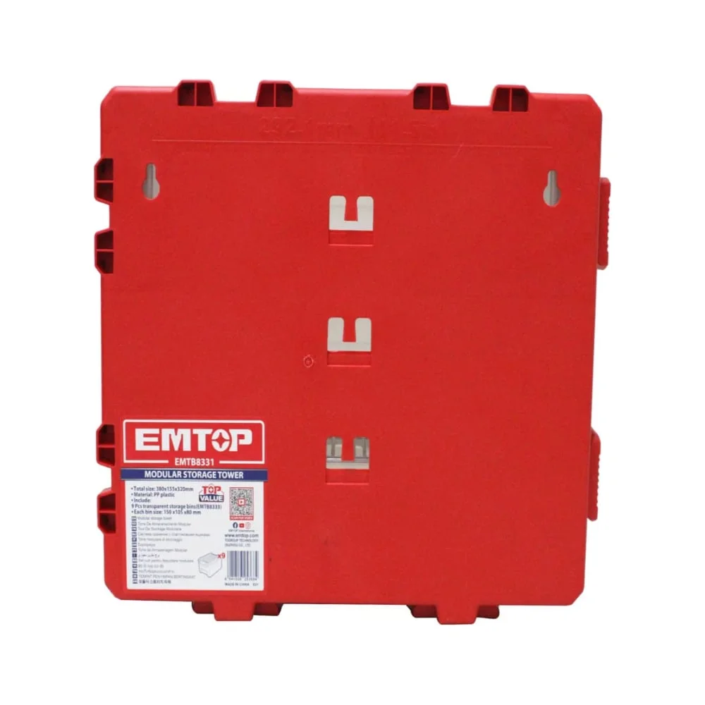 Система хранения с пластиковыми ящиками emtop общий размер: 380x155x320 мм В комплект входит: 9 контейнеров для хранения Размер каждого: 150x105x80мм