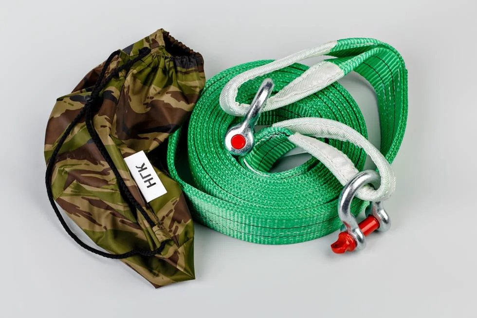 стропа зеленая 5т 5м с двумя скобами в 2 слоя в сумке