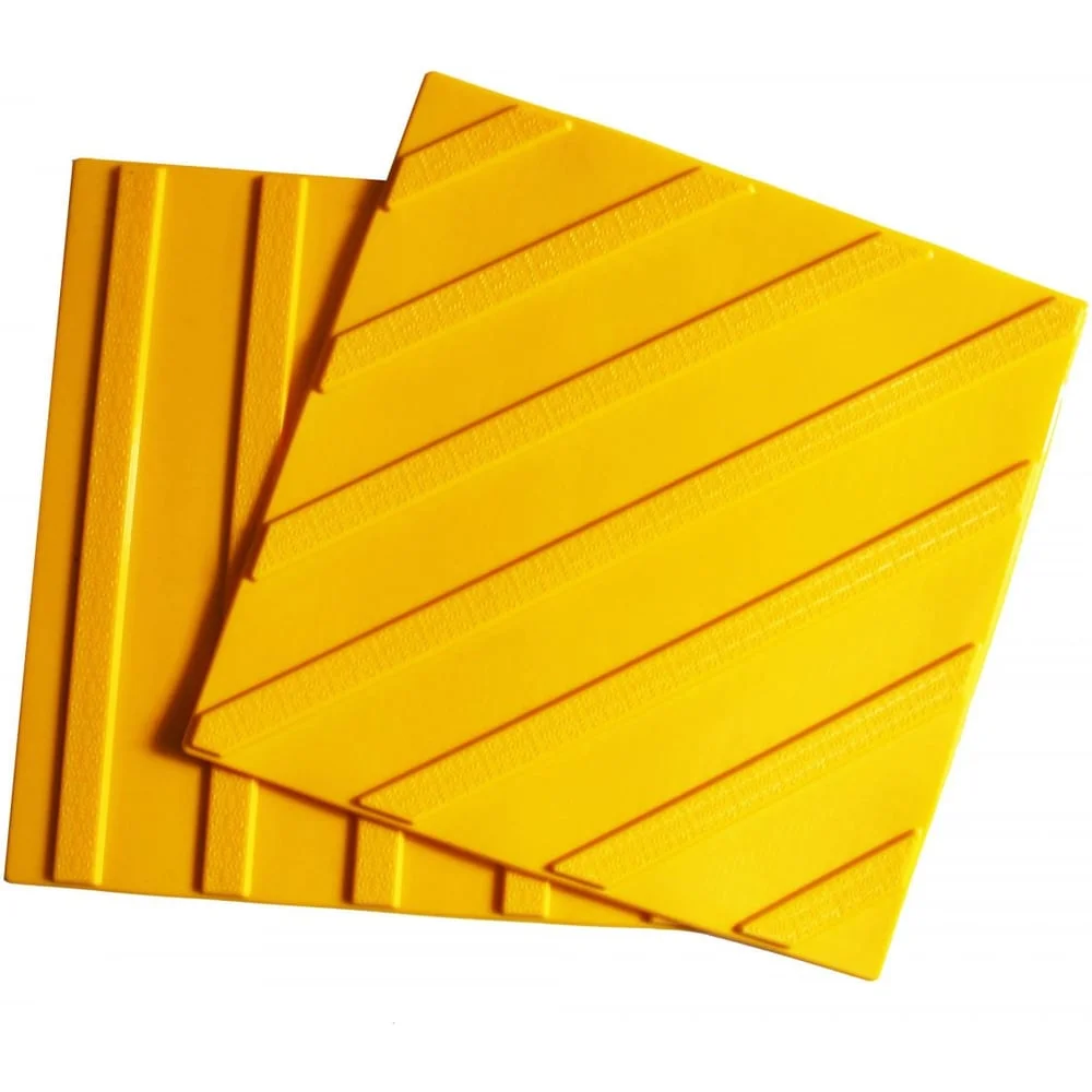 Тактильная плитка ПластФактор ПВХ Диагональный риф 300x300x5,5 мм (поворот) 25 шт