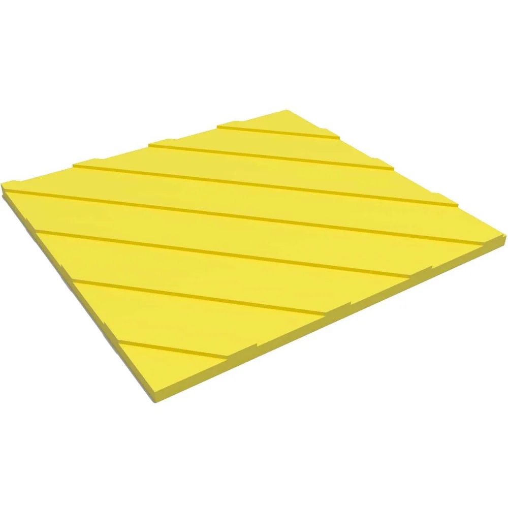 Тактильная плитка ТЕХНОЛОГИЯ 300x300x20 диагональные рифы, композит, желтая