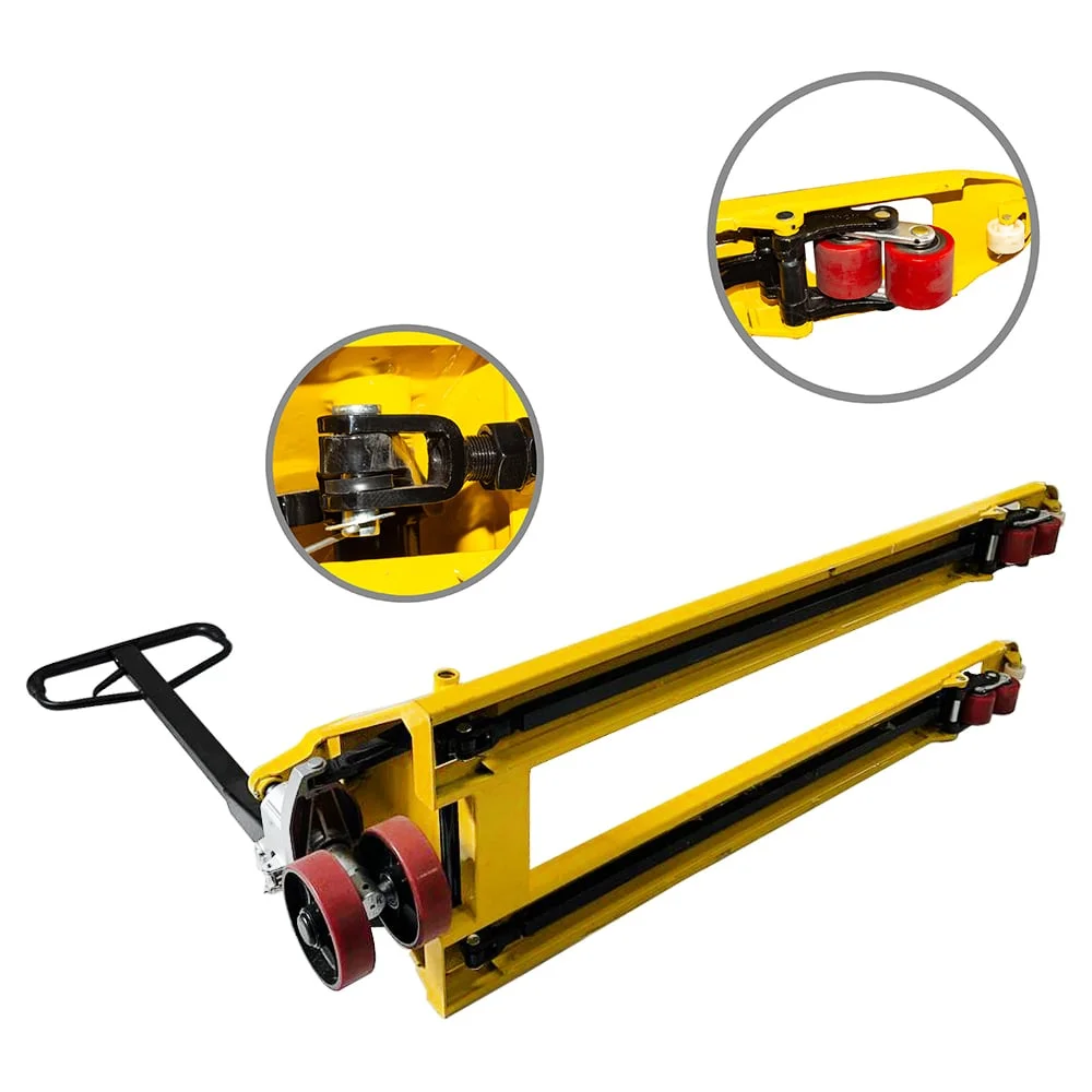 Тележка гидравлическая (рохля) WILMART BF25 1500x550 усиление 110см желтая HP-30-30CM-1500PUB-Y