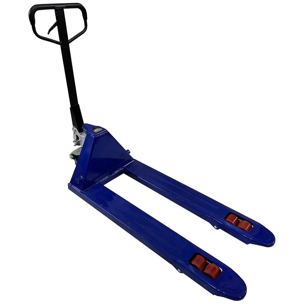 Тележка гидравлическая WILMART (рохля) 2,5 тонны, вилы 1150 мм, колесики полиуретан синяя (HP-25-30CMPUB) HP-25-30CMPUB-B