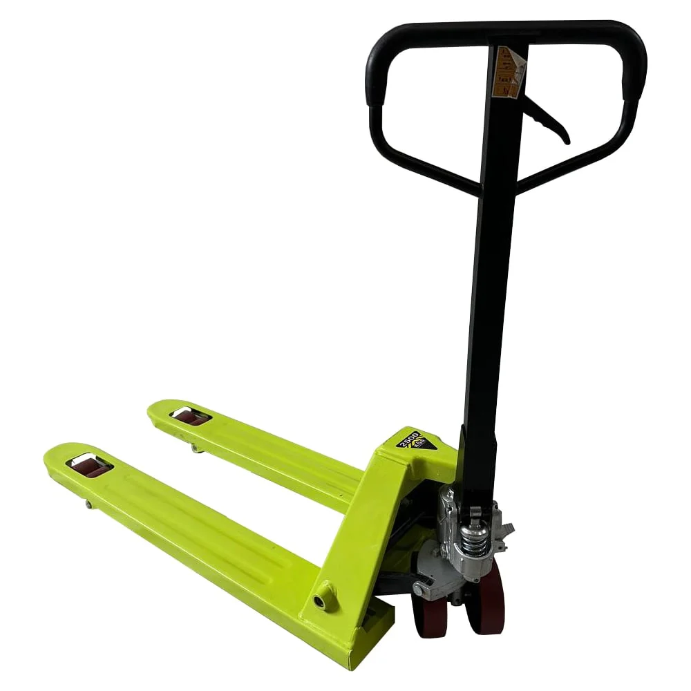 Тележка гидравлическая WILMART (рохля) 2,5 тонны, вилы 1150 мм, колесики полиуретан зеленая (HP-25-30CMPUB) HP-25-30CMPUB-G