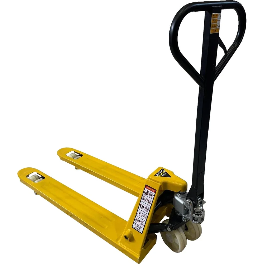 Тележка гидравлическая WILMART (рохля) 2-х тонная, вилы 1150 мм, колесики нейлон желтая (HP-20-30NYD) HP-20-30NYD-Y