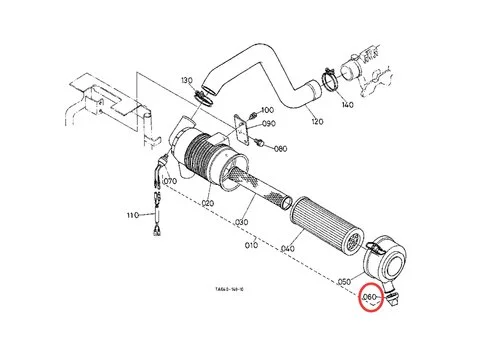 Воздухоочиститель Клапан TA040-93250 для Kubota трактора L2501 L2800 L3010 L3200 L3560 L3800 L4300