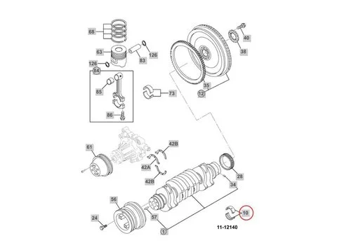 Коренной подшипник Комплект 1 для JCB экскаватора JS200 JS210 JS220 JS235 JS240