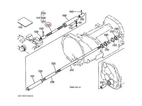 Карданный вал TA020-14632 для Kubota трактора L2900DT L3010DT L3300DT