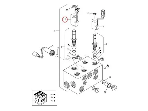 Катушка соленоида 87645123 для CASE экскаватора 9010 трактора 7120 комбайна 7010 7230 7240