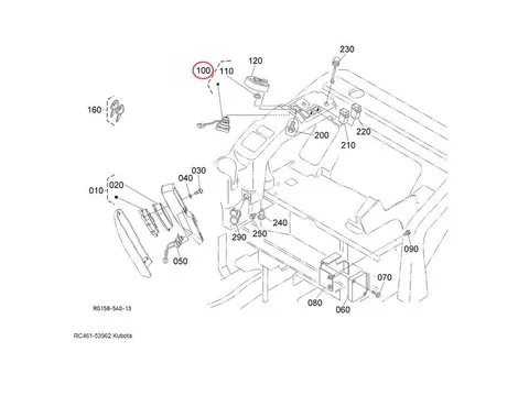 Замок зажигания RC461-53962 для Kubota погрузчика SVL75 SVL75C SVL90 SVL95 экскаватора KX018 KX057 KX41 U25 U27 U35