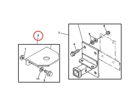 Буксировочный крюк Задний Комплект BM17801 TCB11531 для John Deere Utility транспортного средства 4X2 6X4 TE TX4X2