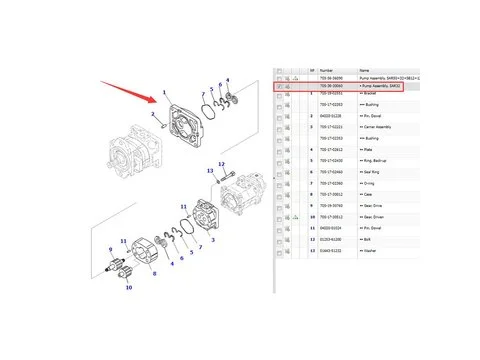 Гидронасос 705-38-30060 для Komatsu фронтального погрузчика WA200-6 WA320L-5 WA320PT-5L WA200-7 WA200-8